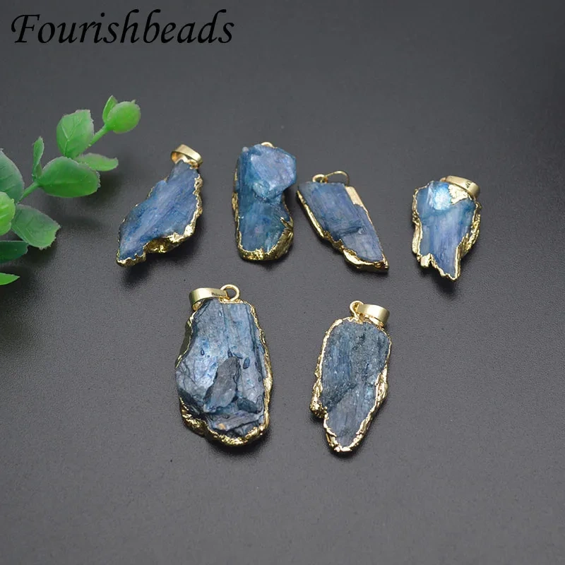 1pc Healing Natural Kyanite Rough Stone Irregular Pendant Necklace Blue Quartz Crystal Jewelry Gift