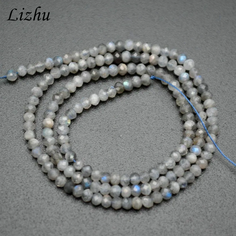 Faceted Natural Labradorite Diamond Cutting 2x3mm Stone Rondelle Loose Beads 5 Strands/lot