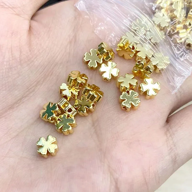 Wholesale 200pcs/lot Gold Color Star Crown Love Heart Shape 6mm Loose Spacer Beads DIY Jewelry Making Findings