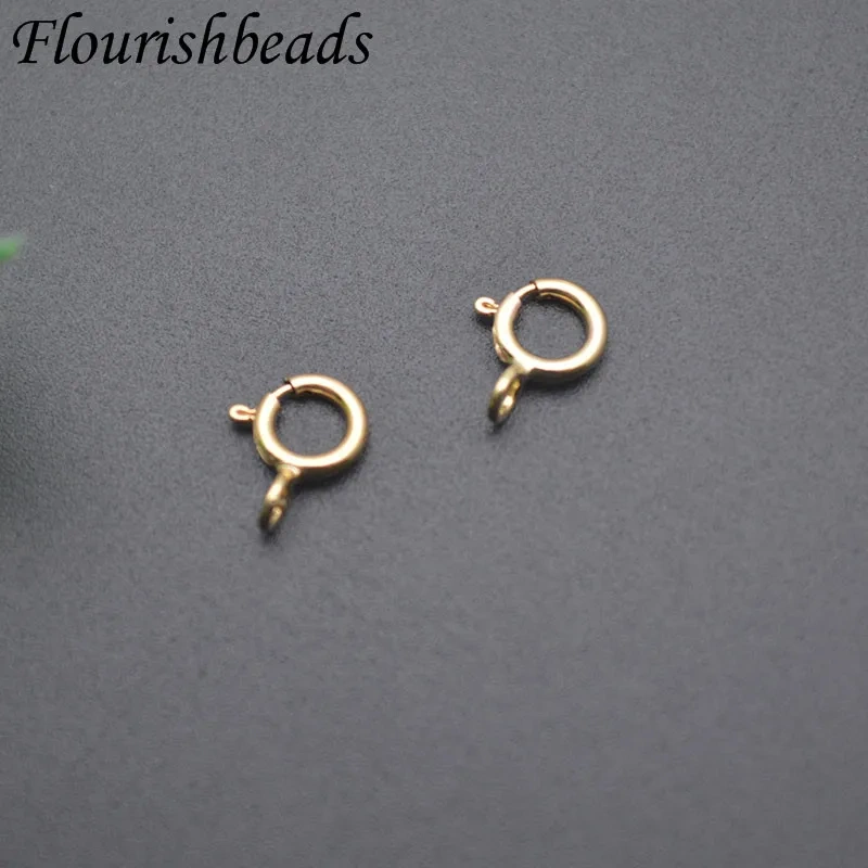 30-50pcs High Quality 14K Gold Filled Spring Ring Clasps Hooks for Women Handmade DIY Bracelets Necklace Making Findings