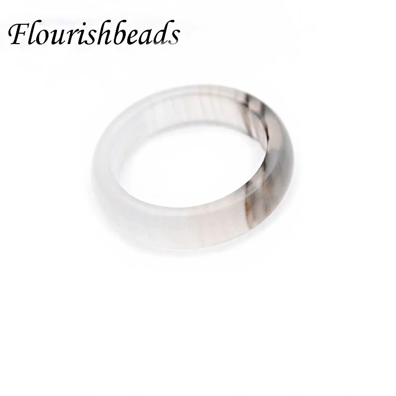 Wholesale Width 6mm 30pcs/lot New Top Quality Natural Agates Chalcedony Finger Rings for Women Men Gift