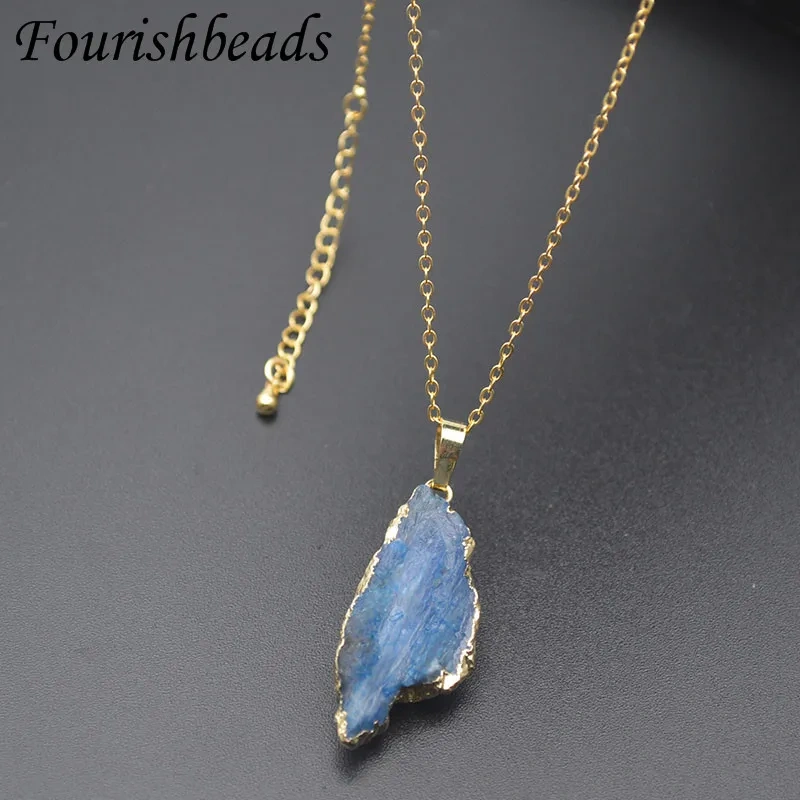 1pc Healing Natural Kyanite Rough Stone Irregular Pendant Necklace Blue Quartz Crystal Jewelry Gift