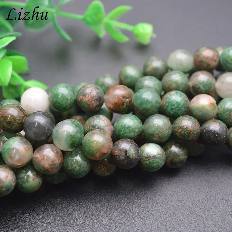 Smooth Round 10mm Natural Gree African Jade Loose Spacer Beads for DIY Jewelry Making Necklace Bracelet 2 Strands/lot