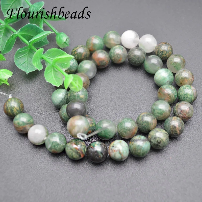 10mm Natural Stone African Jade Round Smooth Loose Beads for Jewelry Making DIY Bracelet Necklace 5 Strands Per Lot