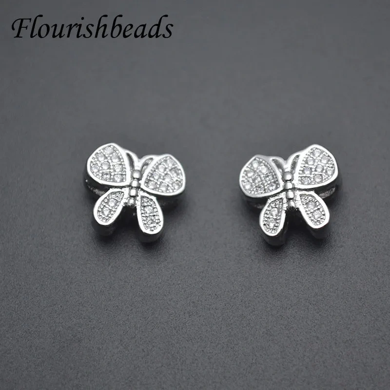 Butterfly Shape Through Hole Loose Beads Jewelry Findings Women Handmade DIY Necklace Bracelet Accessories 20pcs/lot
