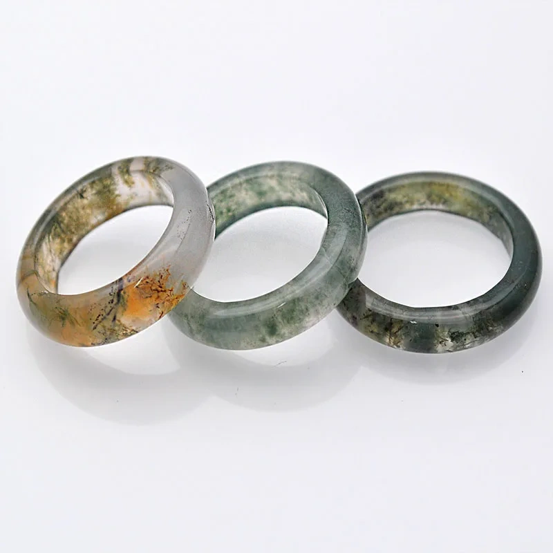 Wholesale Width 5~7mm New Top Quality India Agates Fashion Natural Stone Finger Rings for Women Men Gift