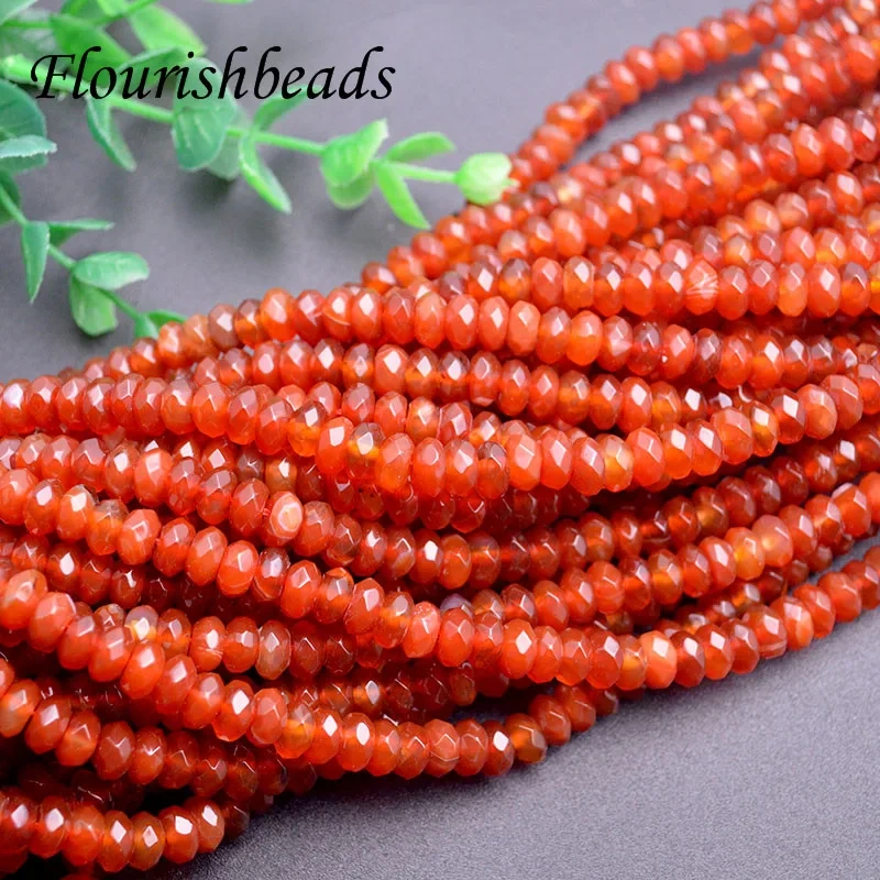 5X8mm Natural Faceted Red Carnelian Stone Loose Beads DIY Accessories for Jewelry Necklace Bracelet Making 5strand/lot