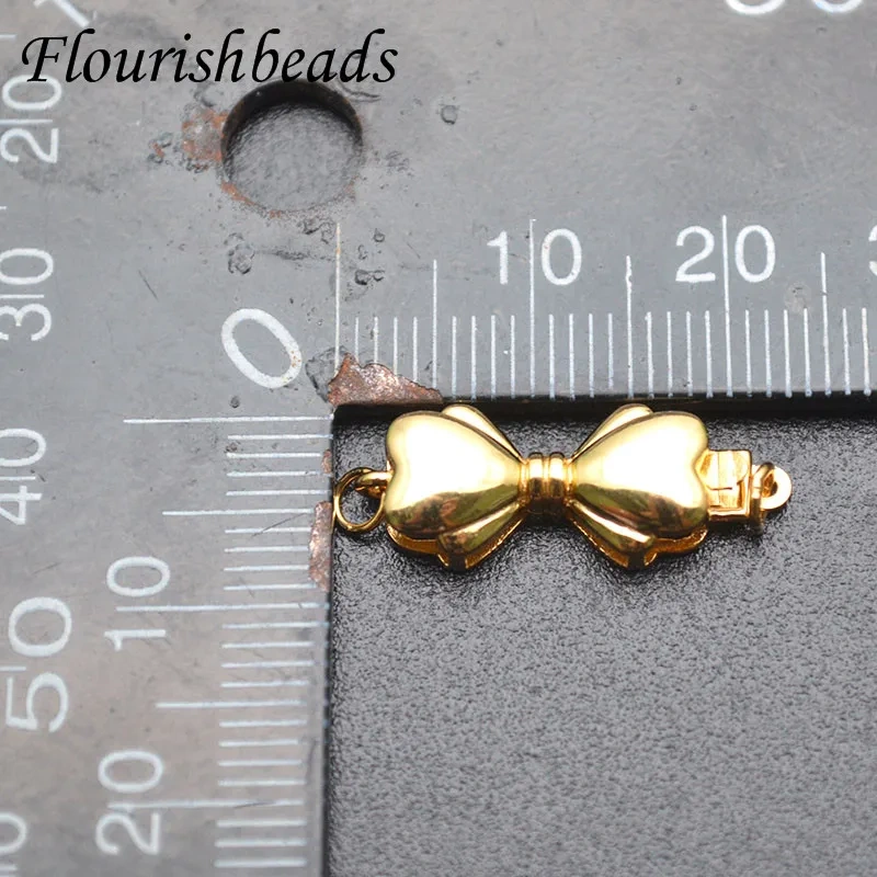 High Quality 8x23mm 925 Sterling Silver Bow Tie Design Necklace Spring Clasps Jewelry Connector Buckle DIY Jewelry Accessories
