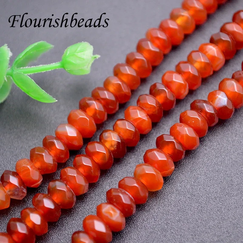 5X8mm Natural Faceted Red Carnelian Stone Loose Beads DIY Accessories for Jewelry Necklace Bracelet Making 5strand/lot