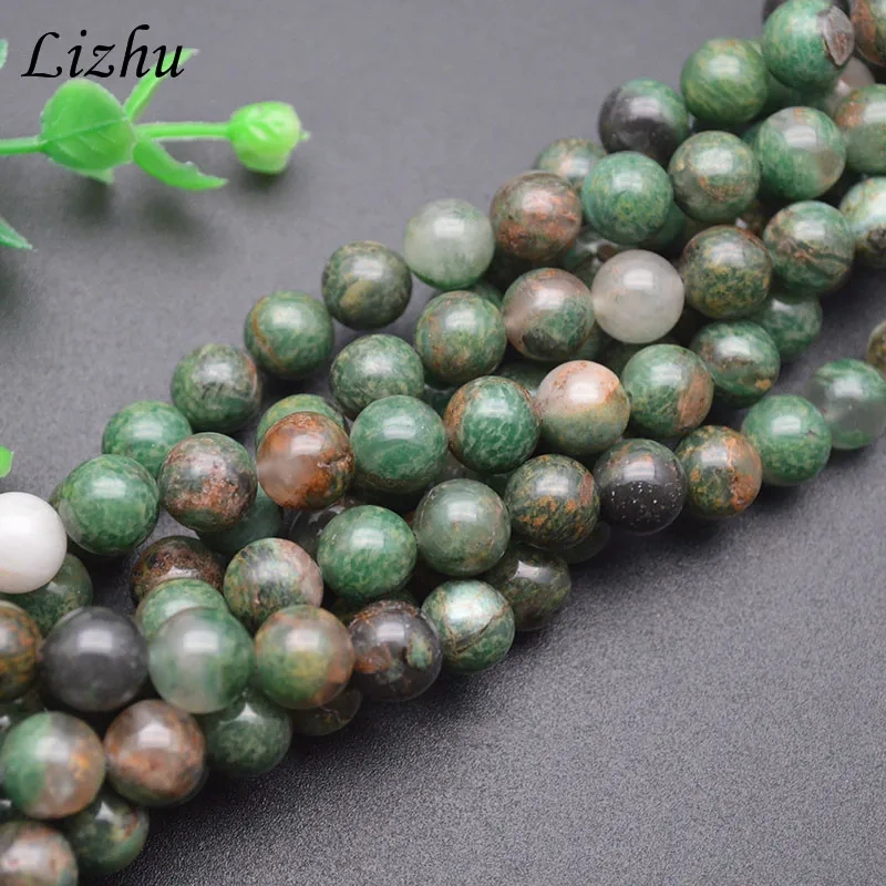 Smooth Round 10mm Natural Gree African Jade Loose Spacer Beads for DIY Jewelry Making Necklace Bracelet 2 Strands/lot