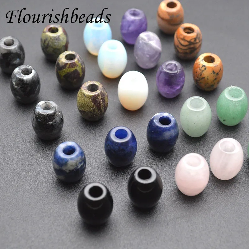 Wholesale 20pcs 13x16mm Good Quality Mix Natural Stone Rice Shape 5mm Big Hole Beads for DIY Bracelet Jewelry Making