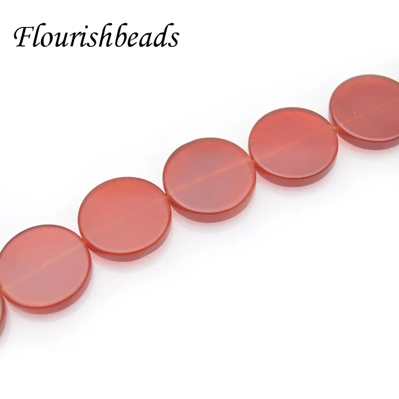 Natural Red Agate Onyx Double Planar Flat Round Coin Stone Loose Beads 20mm for DIY Jewelry Making 5 Strand/lot