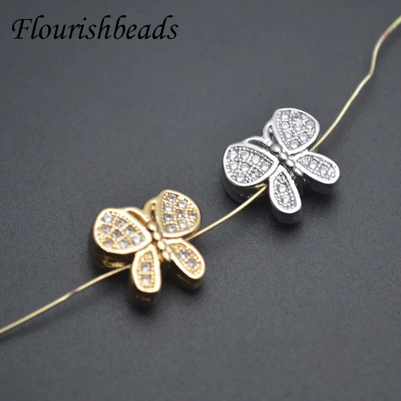 Butterfly Shape Through Hole Loose Beads Jewelry Findings Women Handmade DIY Necklace Bracelet Accessories 20pcs/lot