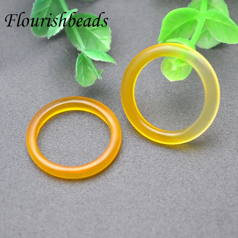 New Top Quality Natural Agates Chalcedony Round Finger Rings for Women Men Gift Wholesale 50pcs /lot