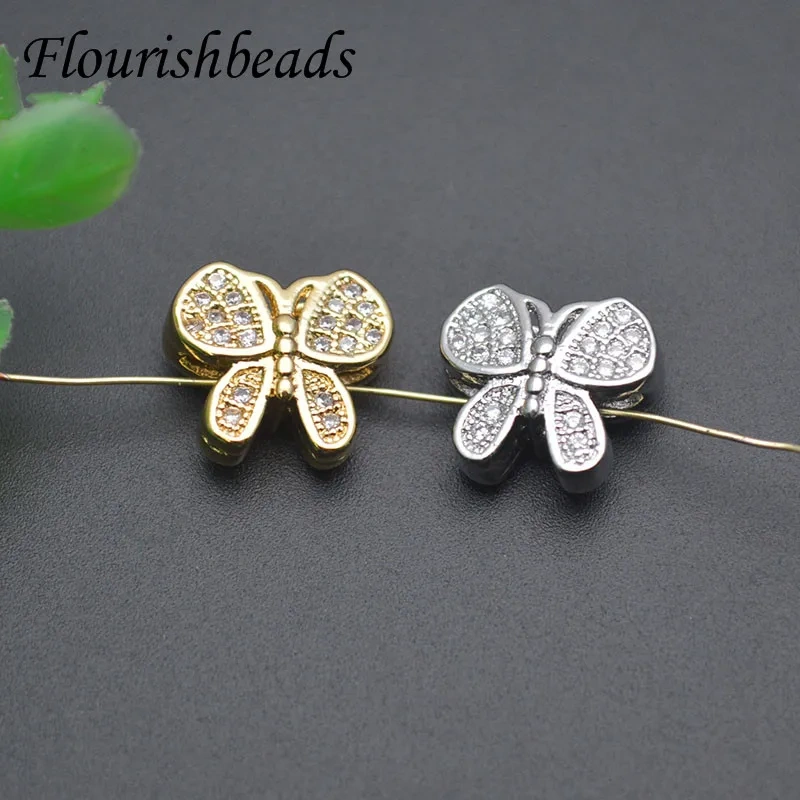 Butterfly Shape Through Hole Loose Beads Jewelry Findings Women Handmade DIY Necklace Bracelet Accessories 20pcs/lot