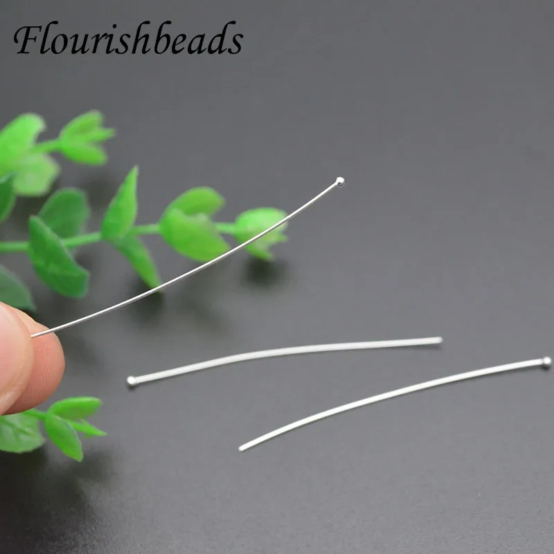 Wholesale 100-200pcs/lot 20mm 925 Sterling Silver Flat Head Pins Nickel Free for DIY Jewelry Findings Making Supplier