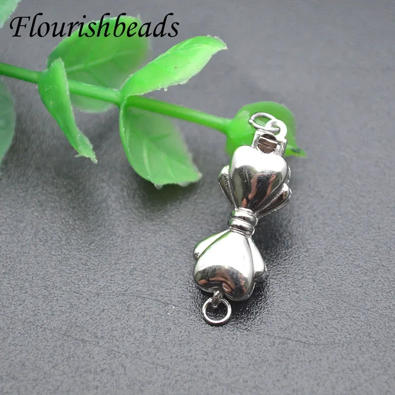 High Quality 8x23mm 925 Sterling Silver Bow Tie Design Necklace Spring Clasps Jewelry Connector Buckle DIY Jewelry Accessories