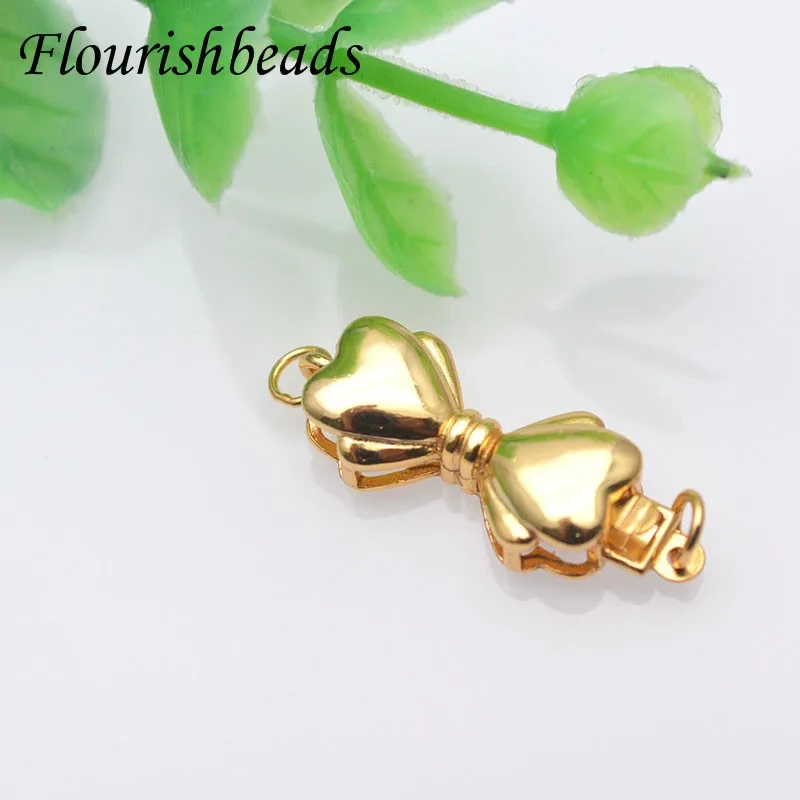 High Quality 8x23mm 925 Sterling Silver Bow Tie Design Necklace Spring Clasps Jewelry Connector Buckle DIY Jewelry Accessories