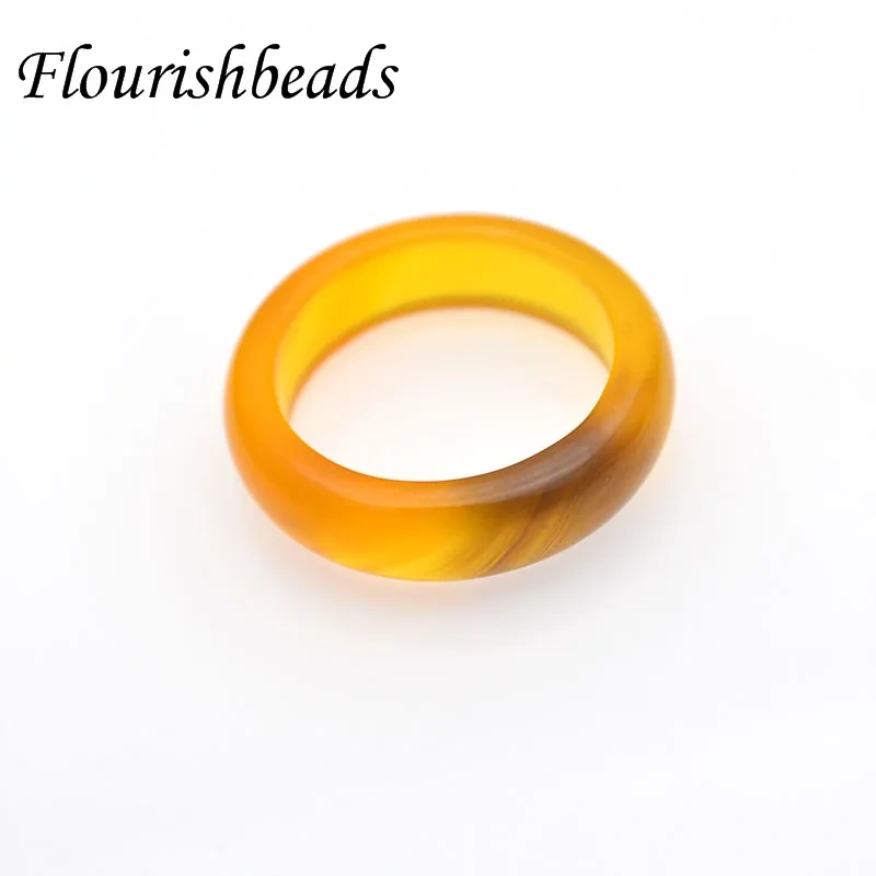 Wholesale Width 6mm 30pcs/lot New Top Quality Natural Agates Chalcedony Finger Rings for Women Men Gift