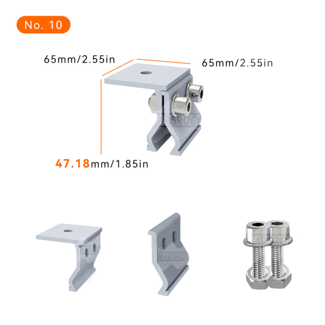 Mars Rock L Type AL6005-T5 & SUS304 Rail Free Bracket Suitable for Roof Mount