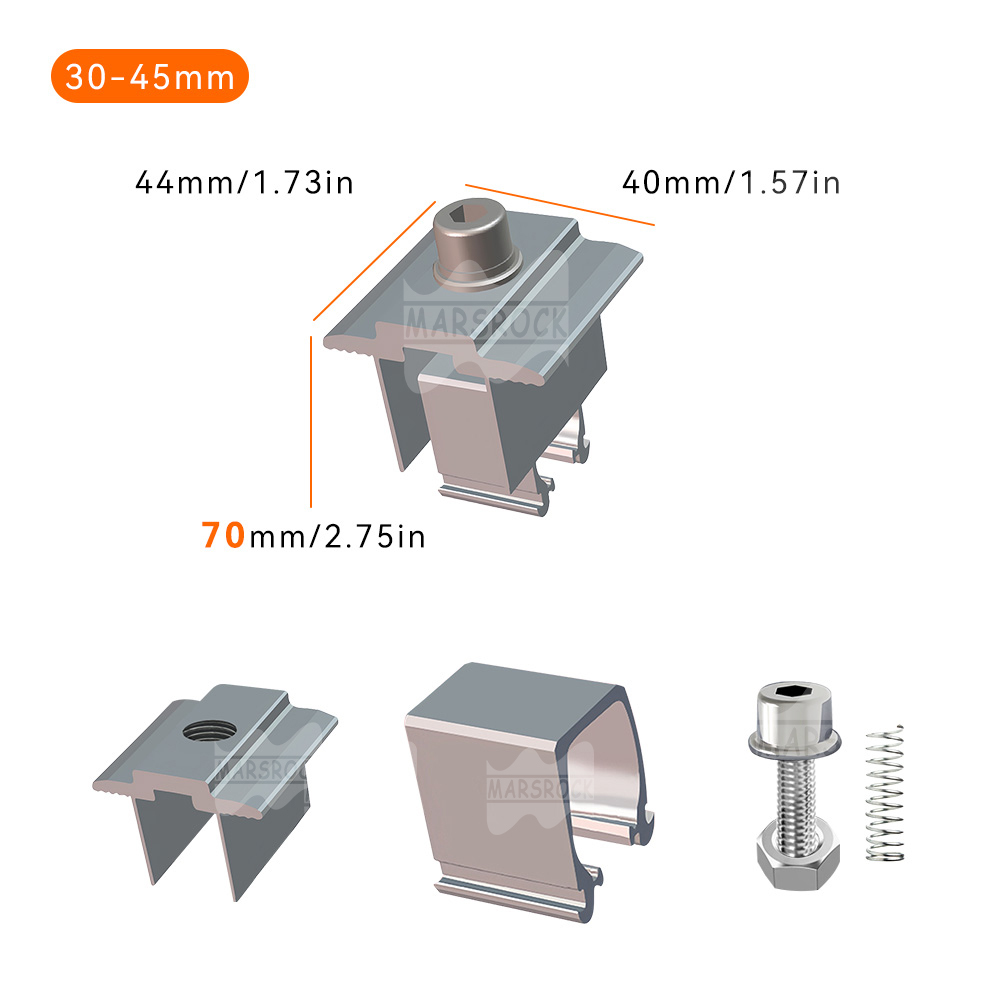 Mars Rock T Type AL6005-T5 & SUS304 Rail Free Bracket Suitable for Roof Mount