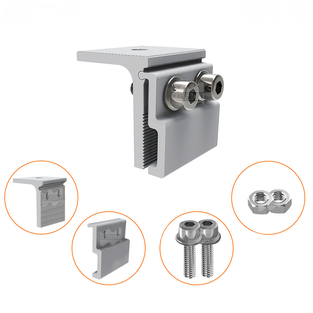 Mars Rock L Type AL6005-T5 & SUS304 Rail Free Bracket Suitable for Roof Mount