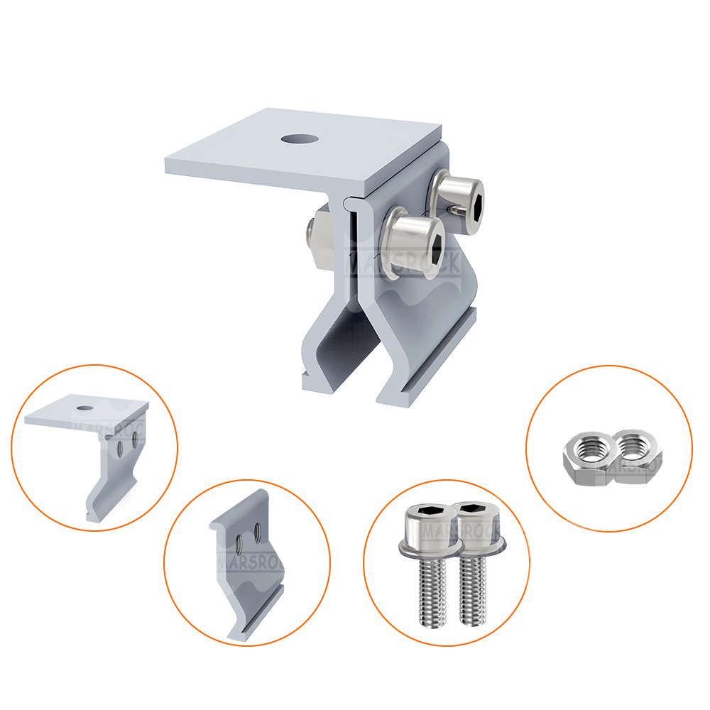 Mars Rock L Type AL6005-T5 & SUS304 Rail Free Bracket Suitable for Roof Mount