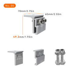 Mars Rock L Type AL6005-T5 & SUS304 Rail Free Bracket Suitable for Roof Mount