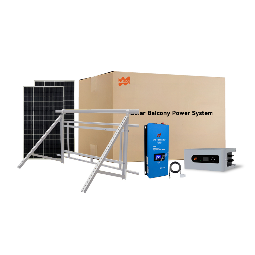 Mars Rock Mars Rock 2000W Mini Balcony Solar System Home Use Solar Energy Storage System Solar Micro Inverter System Kit