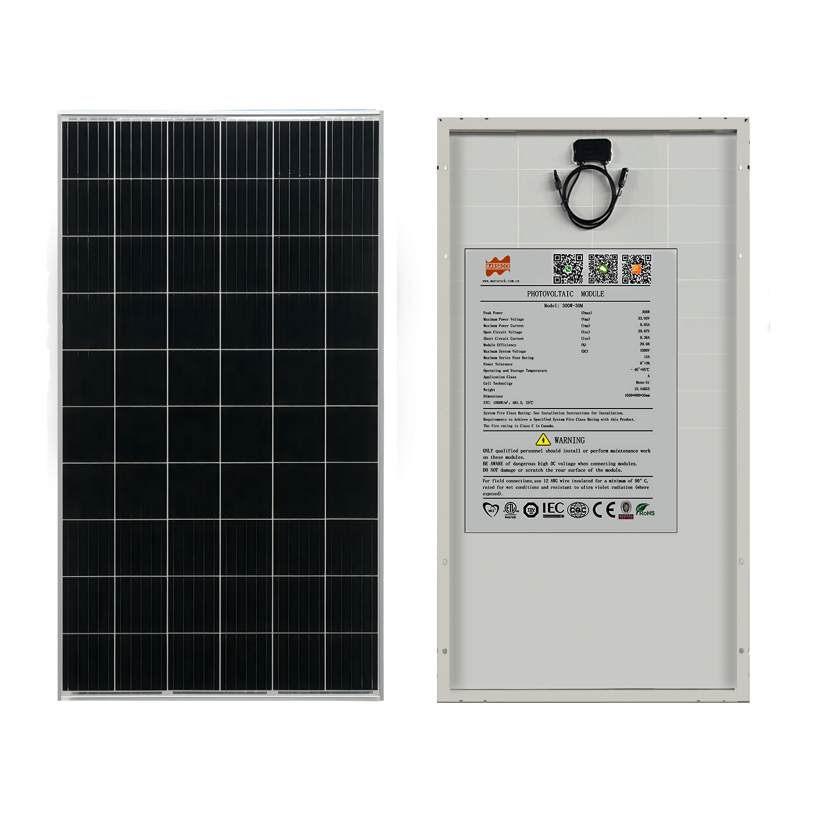Mars Rock 545~560W 21.68% IP68 Monocrystalline Solar Panel Solar Power System