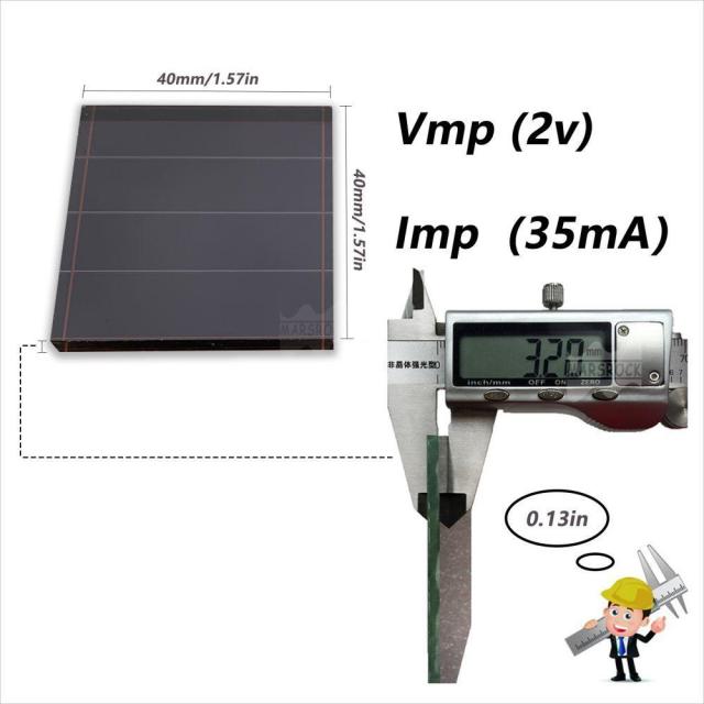 Mars Rock MarsRock  Customized 1.7V 30mA 40*40*3.2mm High Light Amorphous Solar Cell Mini Small Panel Light