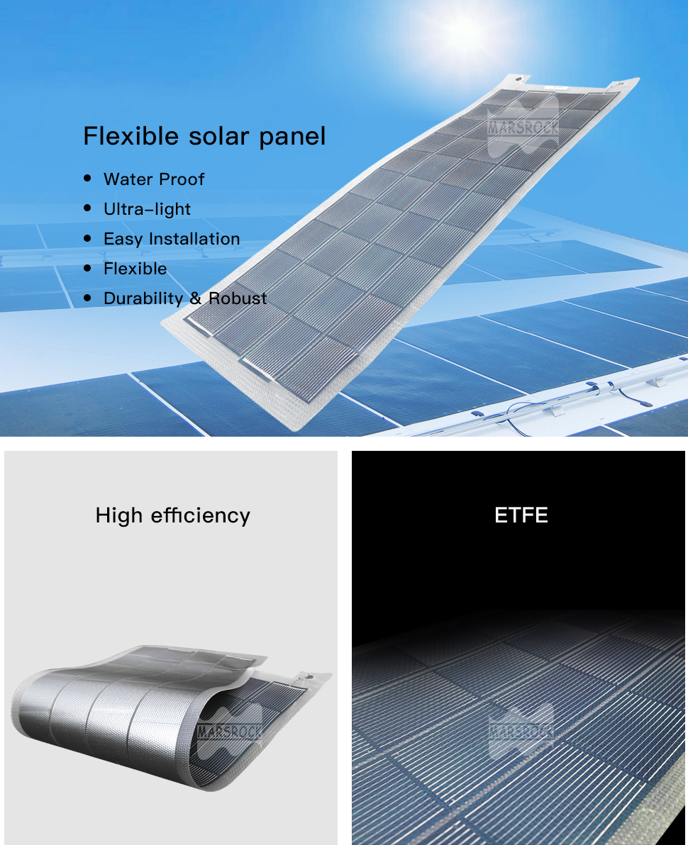 Mars Rock Metal Supplier 1250*680*2mm 150w 21.4% Flexible Solar Panels Thin Film Solar Cell Smart Home Products