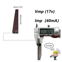 Mars Rock MarsRock Customized 17.0V 50mA 305*40*3.2mm High Light Amorphous Solar Cell Mini Small Solar Panel Light