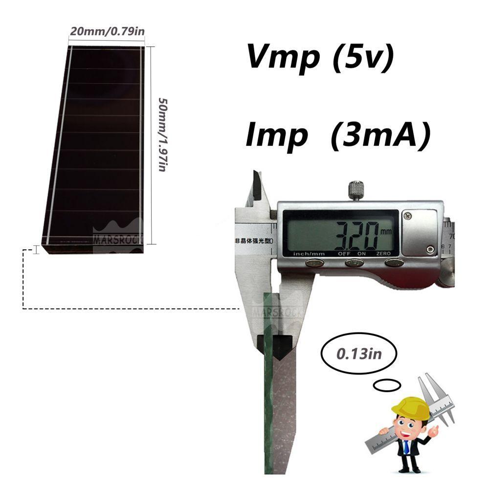 Mars Rock MarsRock  Customized 5.5V 10mA 50*20*3.2mm High Light Amorphous Solar Cell Mini Small Solar Panel Light