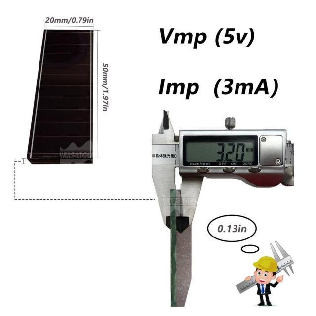 Mars Rock MarsRock  Customized 5.5V 10mA 50*20*3.2mm High Light Amorphous Solar Cell Mini Small Solar Panel Light
