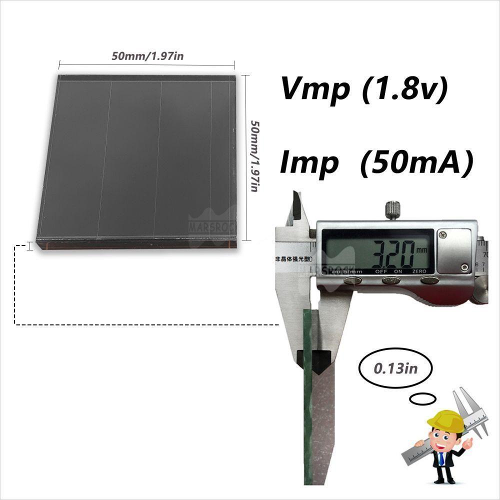 Mars Rock MarsRock  Customized 1.8V 40mA 50*50*3.2mm High Light Amorphous Solar Cell Mini Small Solar Panel Light