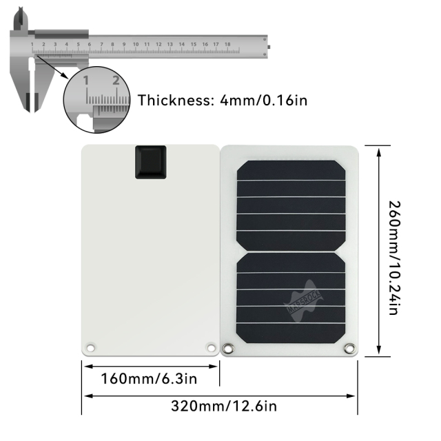 Mars Rock MarsRock Customized 5V 5.5W 320*260mm  Monocrystalline Ones ETFE Solar Cell Mini Small Solar Panel Charging Panel