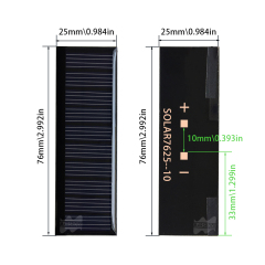 Mars Rock MarsRock Customized 5V 55mA 76*55mm  Monocrystalline  Ones Solar Cell Mini Small Solar Panel