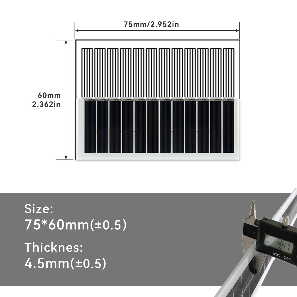 Mars Rock MarsRock Customized 75*60*4.5mm Monocrystalline Solar Cell  Solar Panel Waterproof Glass laminated sheet