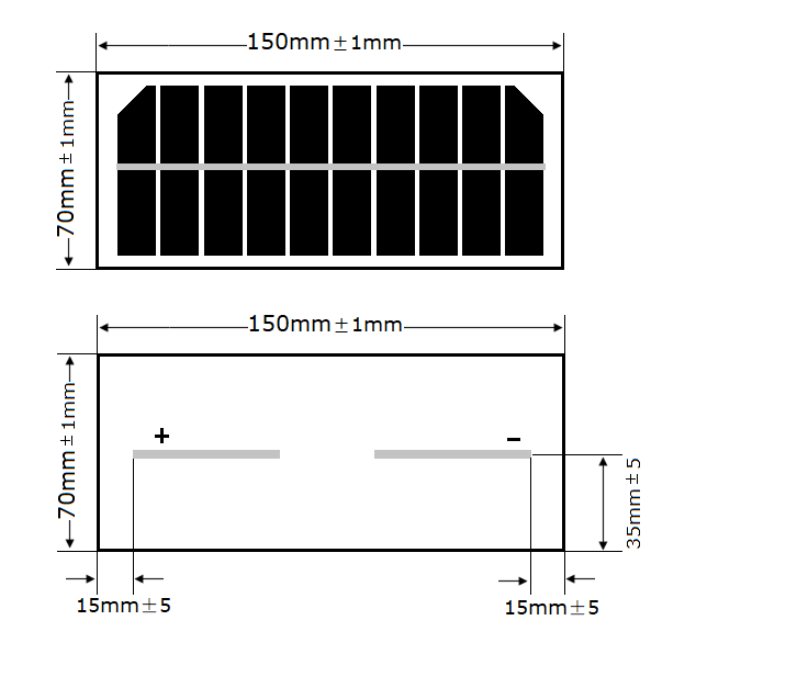 Mars Rock MarsRock Customized 150*70*4.5mm Monocrystalline Solar Cell  Solar Panel Waterproof Glass laminated sheet