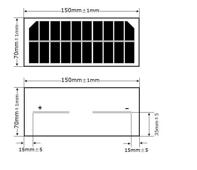 Mars Rock MarsRock Customized 150*70*4.5mm Monocrystalline Solar Cell  Solar Panel Waterproof Glass laminated sheet
