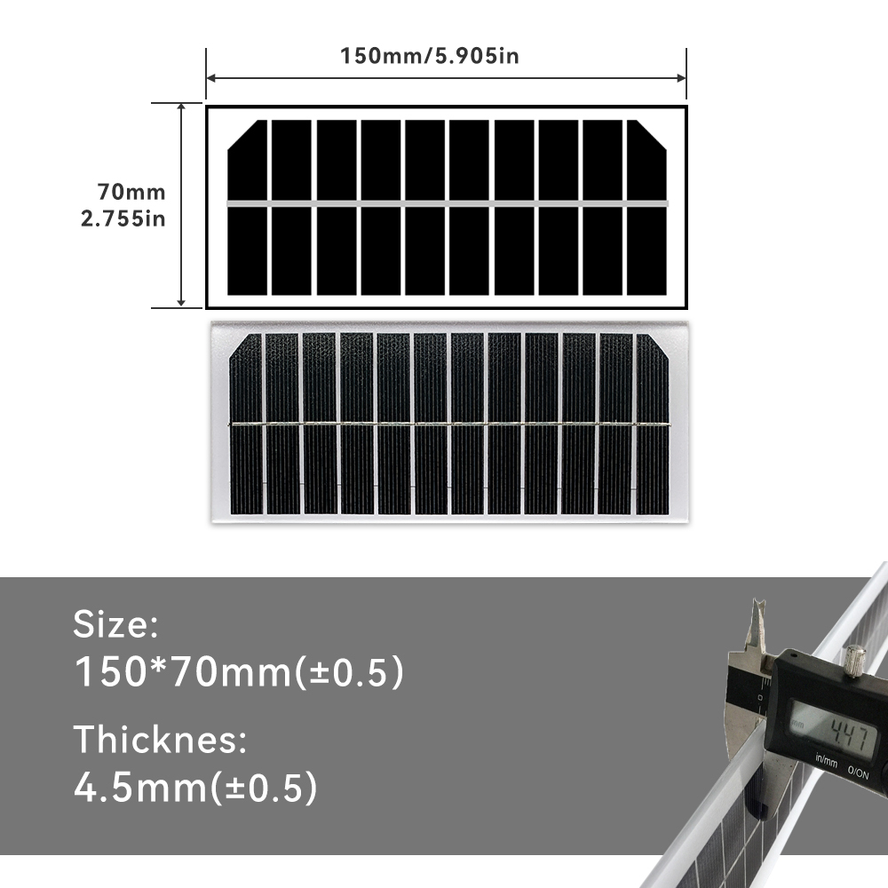 Mars Rock MarsRock Customized 150*70*4.5mm Monocrystalline Solar Cell  Solar Panel Waterproof Glass laminated sheet