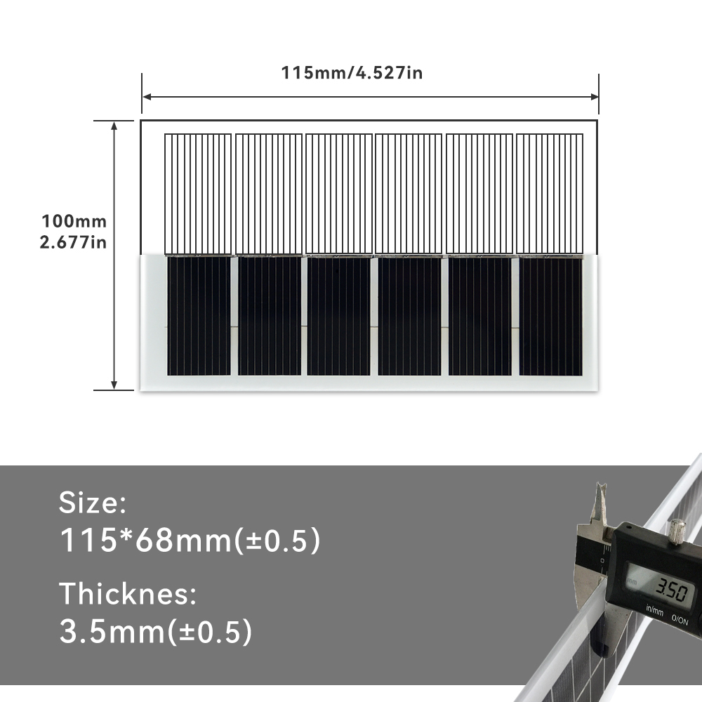 Mars Rock MarsRock Customized 115*68*3.5mm Monocrystalline Solar Cell  Solar Panel Waterproof Glass laminated sheet