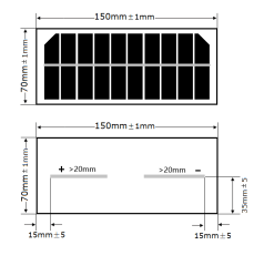 Mars Rock MarsRock Customized 150*70*4.5mm Monocrystalline Solar Cell  Solar Panel Waterproof Glass laminated sheet