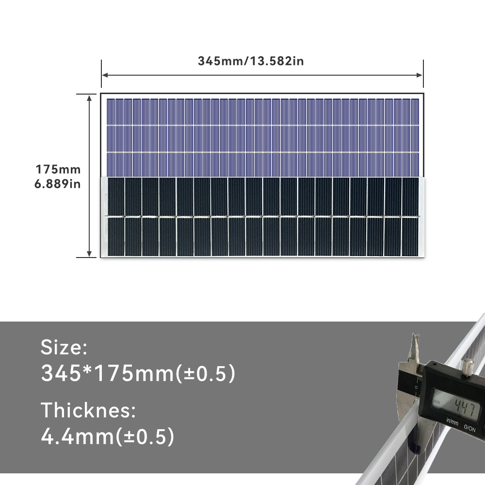 Mars Rock MarsRock Customized 345*175*4.2mm Monocrystalline Solar Cell  Solar Panel Waterproof Glass laminated sheet