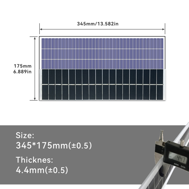 Mars Rock MarsRock Customized 345*175*4.2mm Monocrystalline Solar Cell  Solar Panel Waterproof Glass laminated sheet