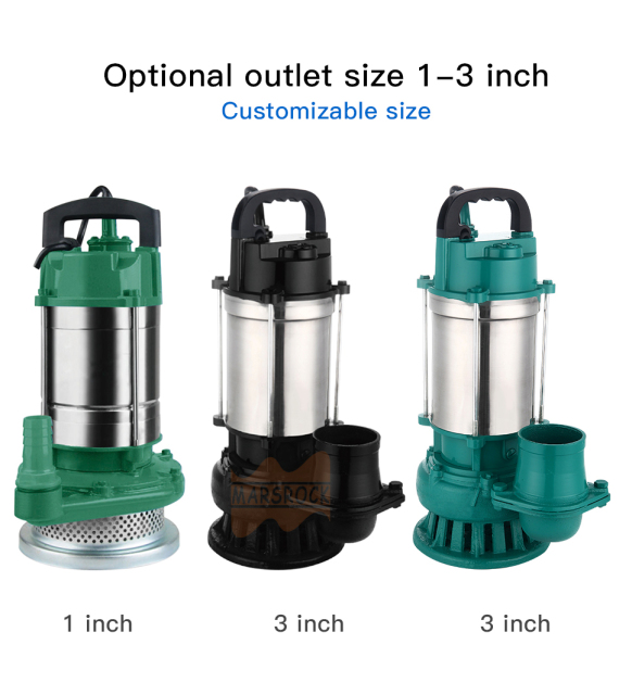 Mars Rock Mars Rock 370W 24V DC Optional Outlet 1"/2"/3" Inch DC Brushless Solar Submersible Water Pump Inserted MPPT Controller built-in controller Driven By Battery