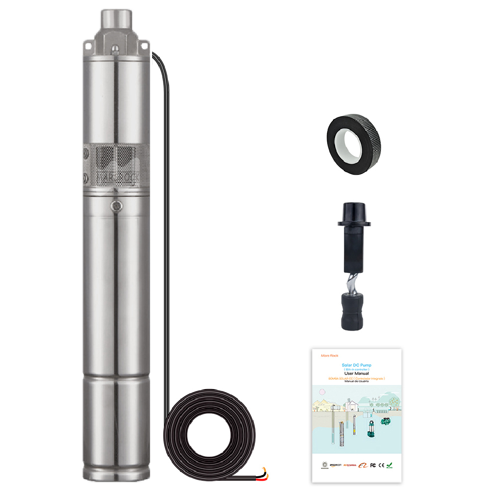 Mars Rock Mars Rock 210W DC24V Outlet 3/4" Inch DC Brushless Solar Screw Water Pump External Controller  Driven By Battery