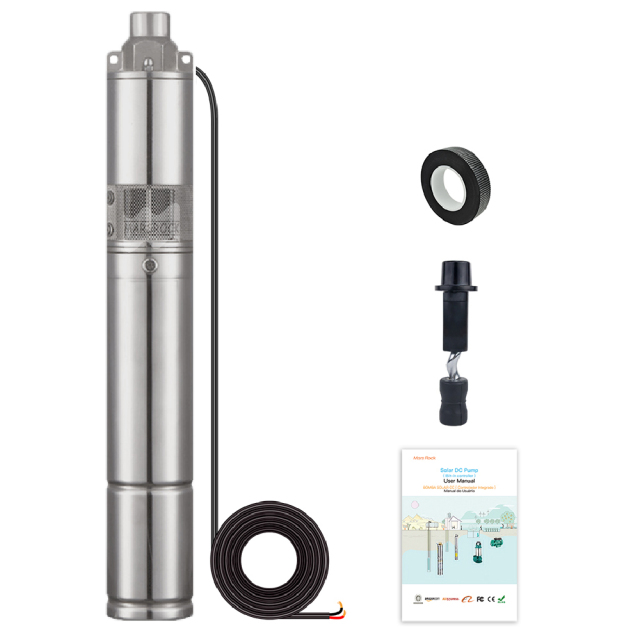 Mars Rock Mars Rock 210W DC24V Outlet 3/4" Inch DC Brushless Solar Screw Water Pump External Controller  Driven By Battery