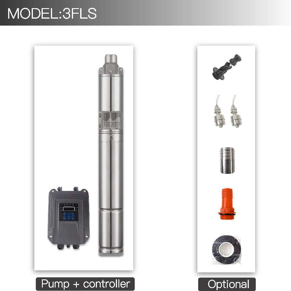 Mars Rock Mars Rock 140W DC24V Outlet 3/4" Inch DC Brushless Solar Screw Water Pump External Controller  Driven By Battery